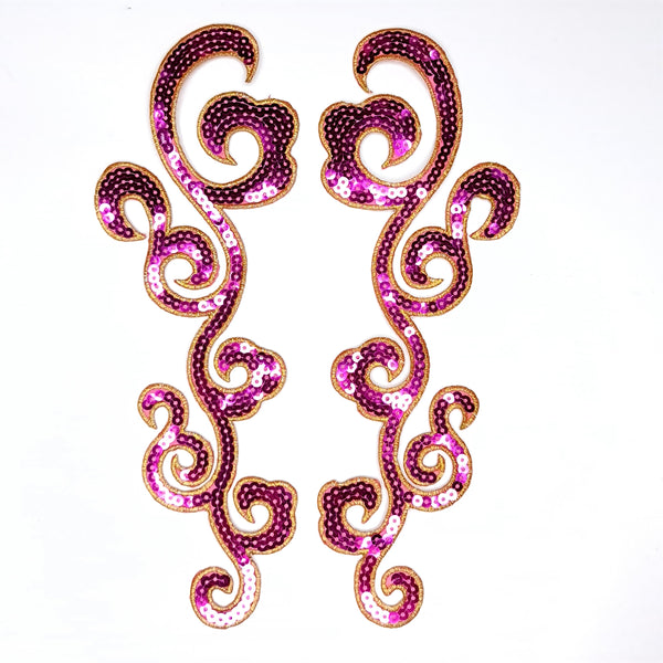 Sequin Applique Mirrored Pair. 6 Colours