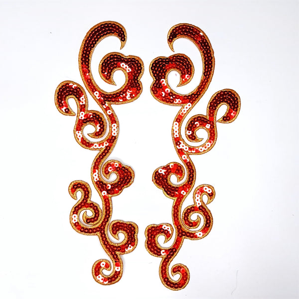 Sequin Applique Mirrored Pair. 6 Colours