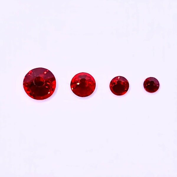 Light siam red glass non-hotfix flat back rhinestones