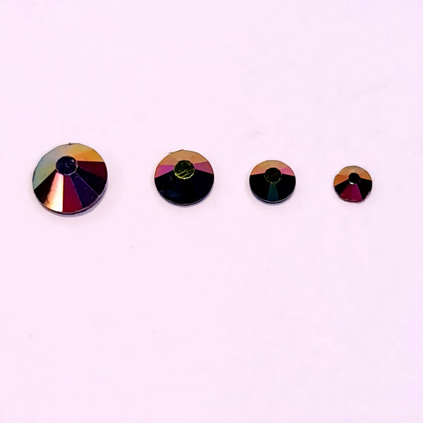 Rainbow AB glass non-hotfix flat back crystals