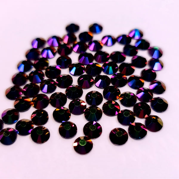 Rainbow AB glass non-hotfix flat back crystals