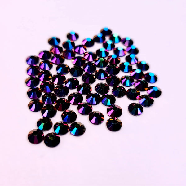 Rainbow AB glass non-hotfix flat back crystals
