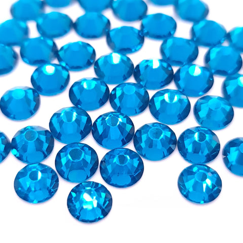 Blue Zircon flatback glass rhinestones