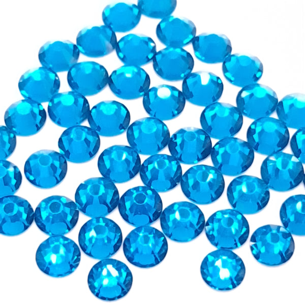 Blue Zircon Non-Hotfix Flatback Glass Rhinestones