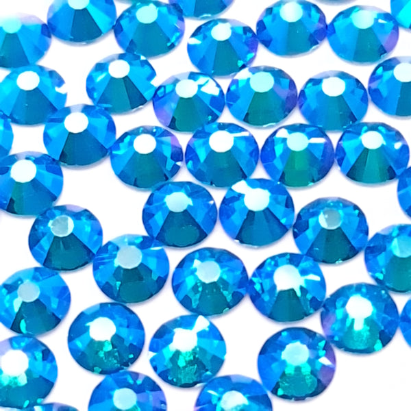 Blue zircon AB flatback glass rhinestones