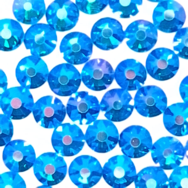 Blue zircon AB flatback glass rhinestones