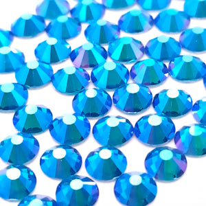 Blue zircon AB flatback glass rhinestones