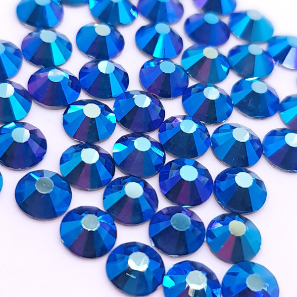 Montana AB deep blue flatback glass rhinestones