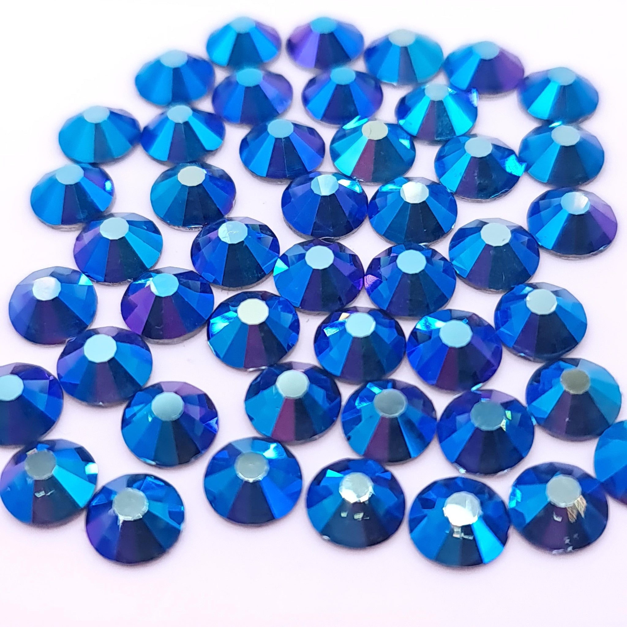 Montana AB deep blue flatback glass rhinestones