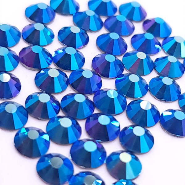 Montana AB deep blue flatback glass rhinestones