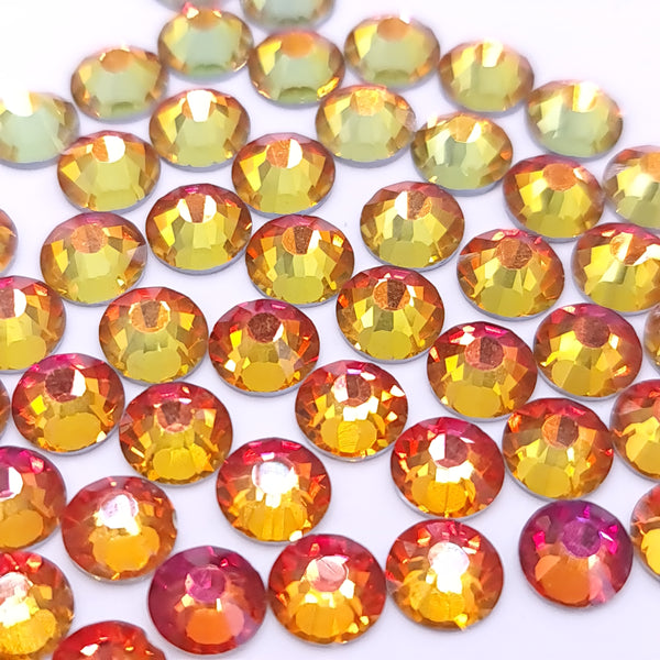 Red volcano glass flatback rhinestones