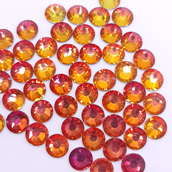 Red volcano glass flatback rhinestones