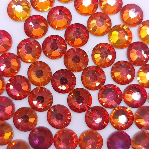 Red volcano glass flatback rhinestones