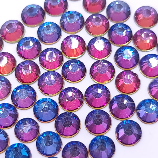 Blue volcano glass flatback rhinestones