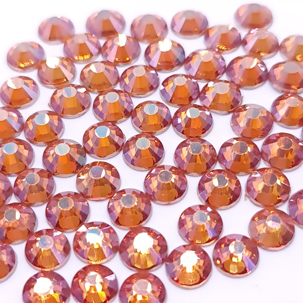 Amber glass flatback rhinestones