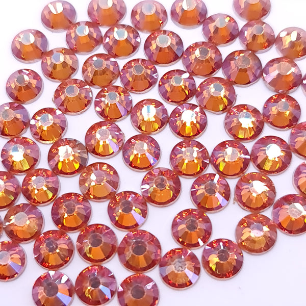 Amber glass flatback rhinestones