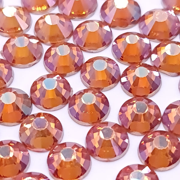 Amber glass flatback rhinestones