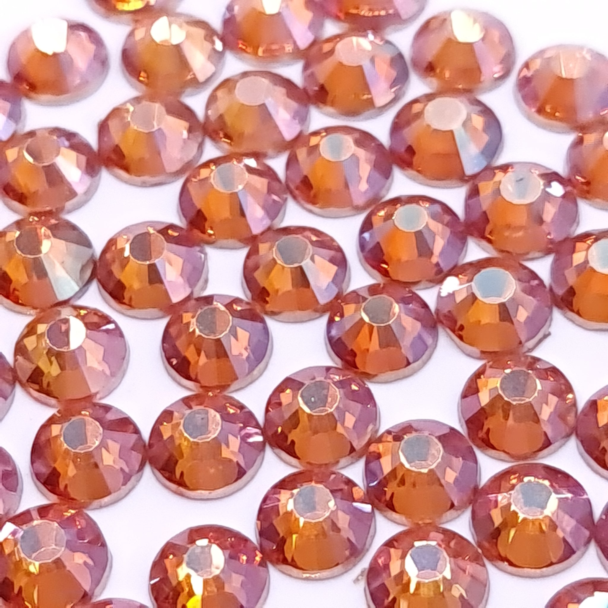 Amber glass flatback rhinestones