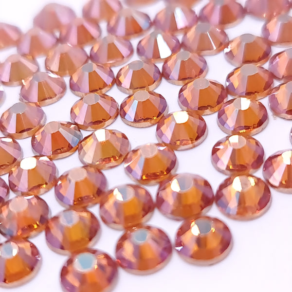 Amber glass flatback rhinestones