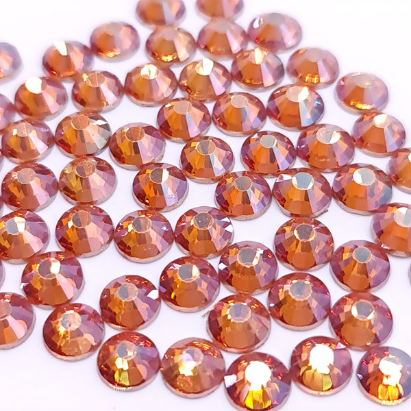 Amber glass flatback rhinestones