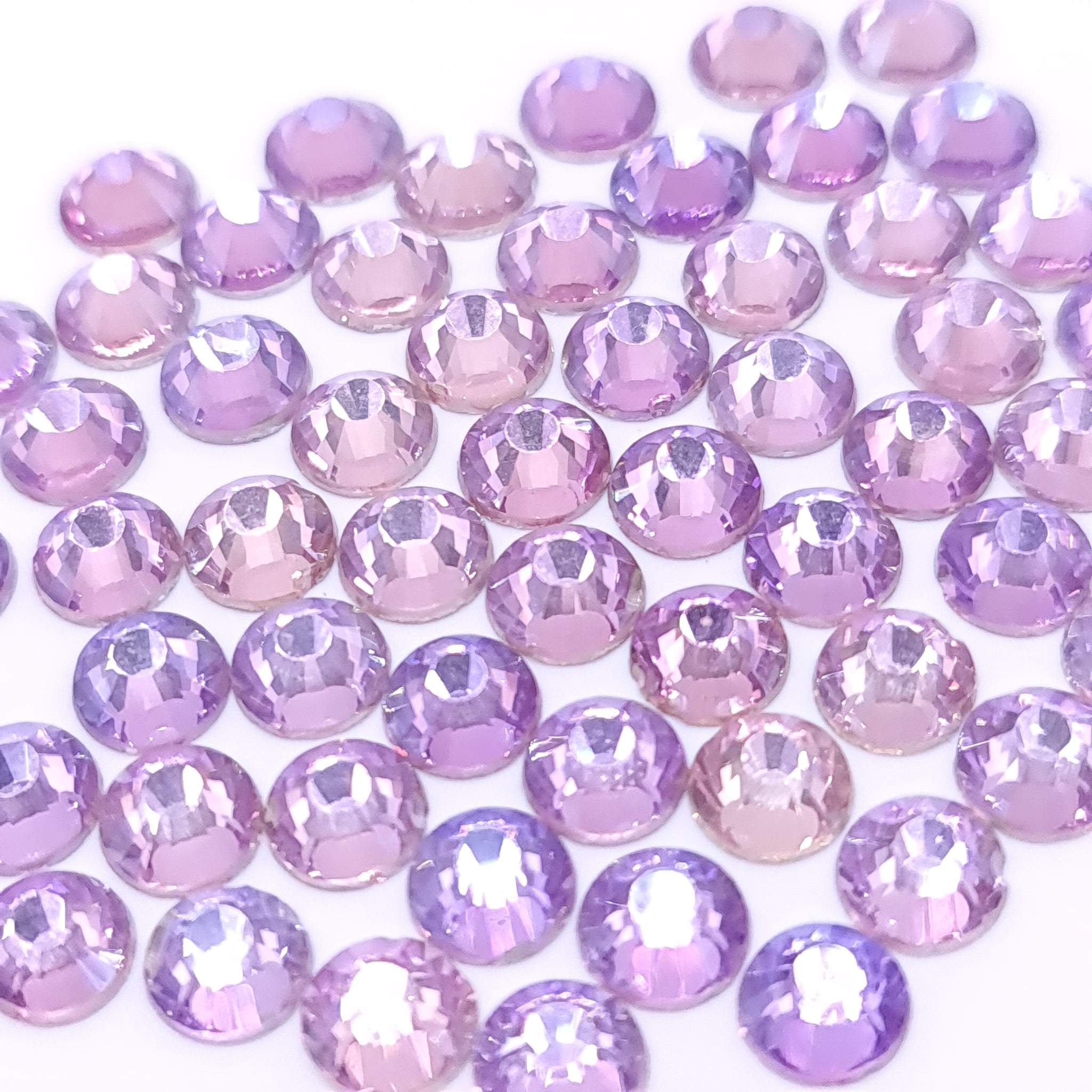 Light purple velvet glass flatback rhinestones