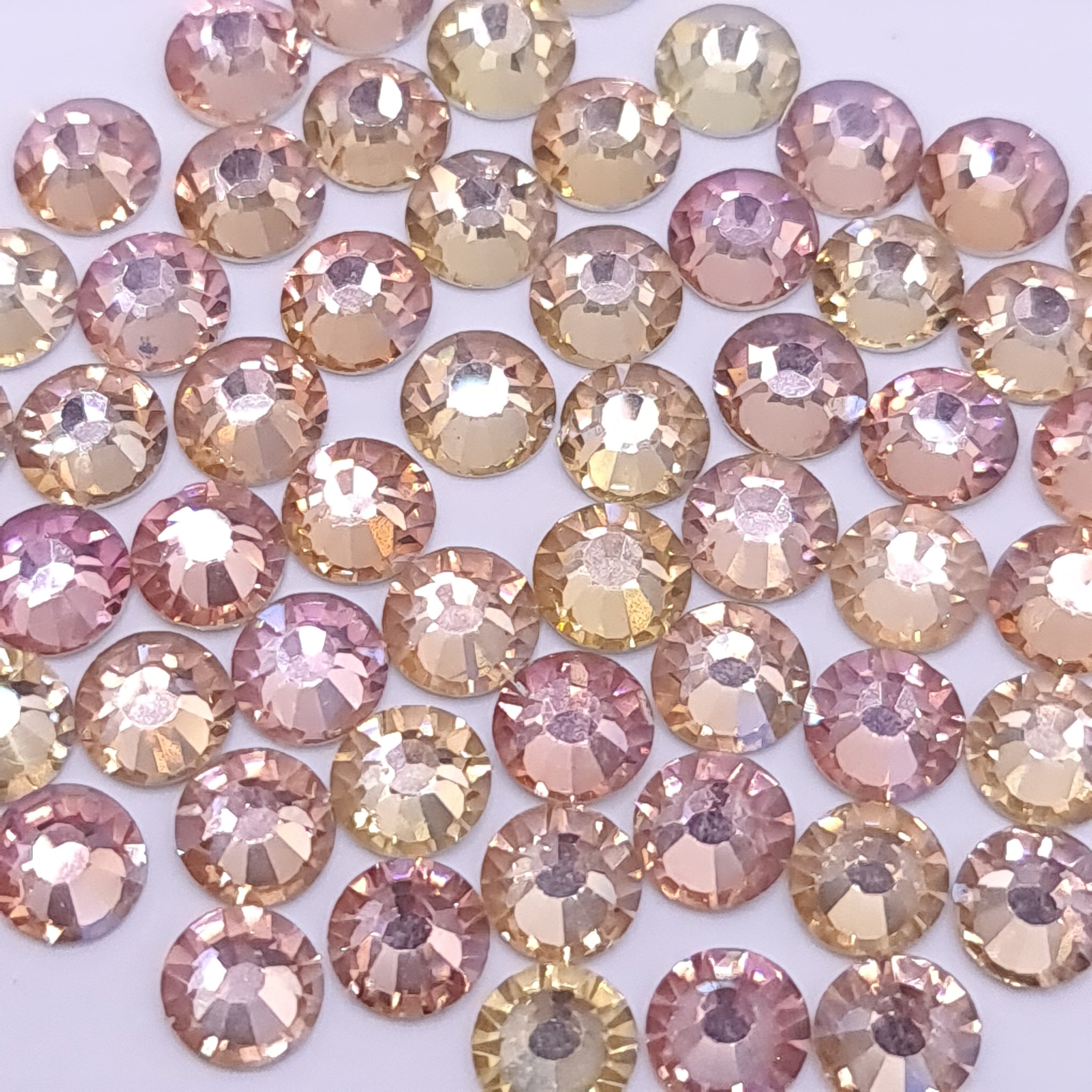 Silk light glass flatback rhinestones