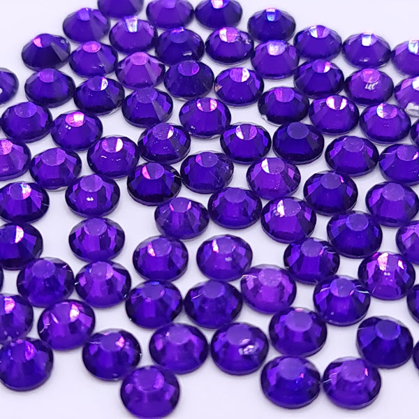 Purple Flatback Non Hotfix Glass Rhinestones