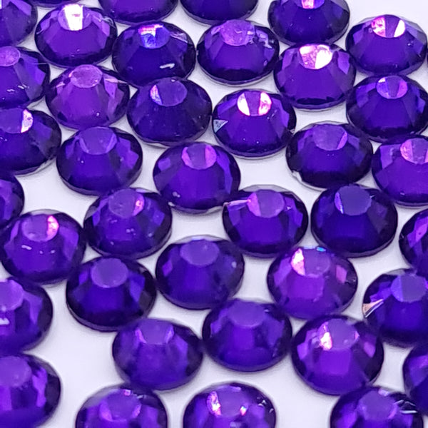 Purple Flatback Non Hotfix Glass Rhinestones