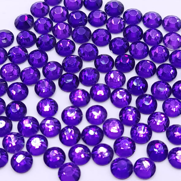 Purple Flatback Non Hotfix Glass Rhinestones