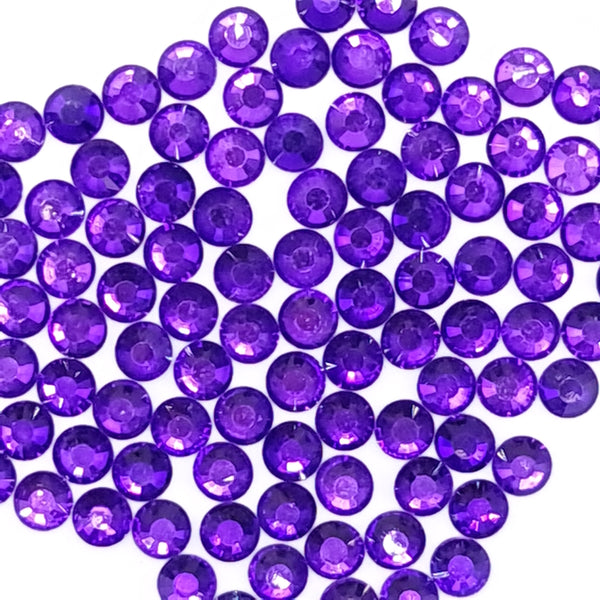 Purple Flatback Non Hotfix Glass Rhinestones