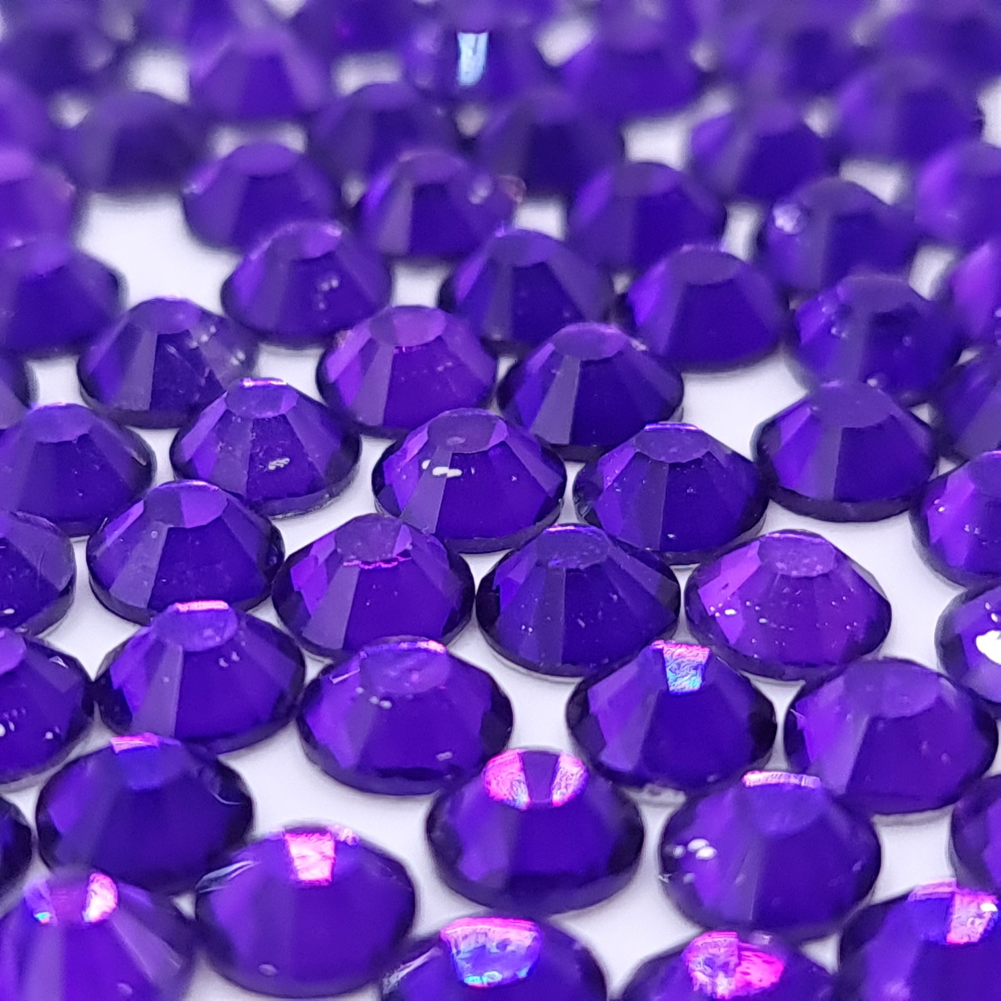 Purple Flatback Non Hotfix Glass Rhinestones