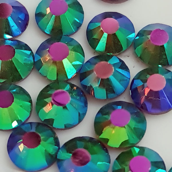 Metallic Peacock Flatback Non Hotfix Glass Rhinestones