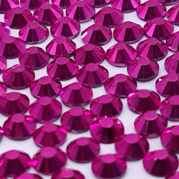 Metallic Fuchsia Pink Flatback Non Hotfix Glass Rhinestones