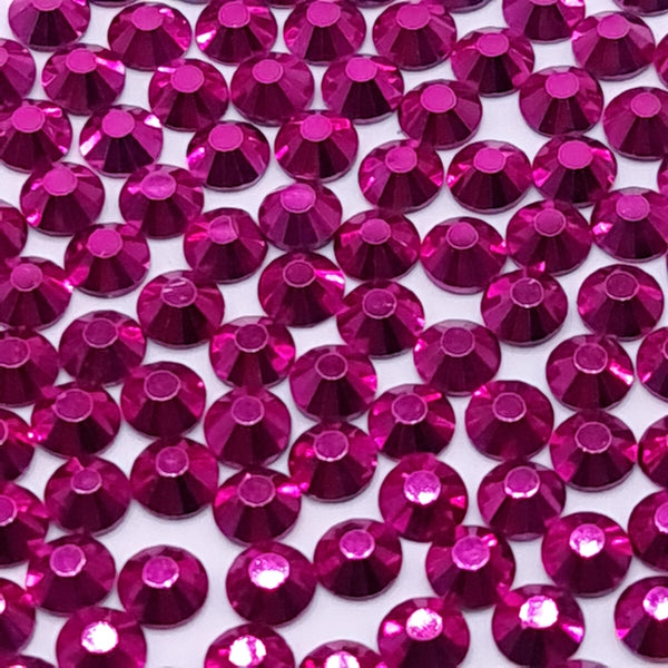 Metallic Fuchsia Pink Flatback Non Hotfix Glass Rhinestones