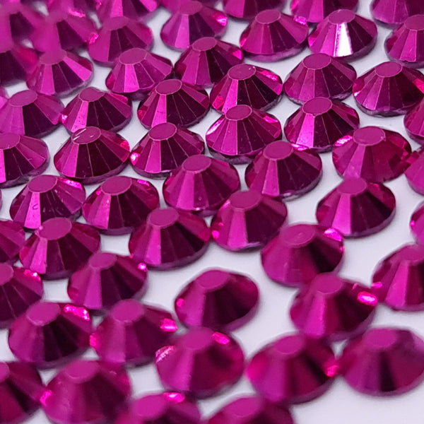 Metallic Fuchsia Pink Flatback Non Hotfix Glass Rhinestones