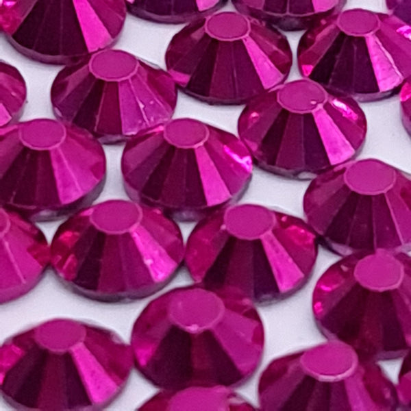 Metallic Fuchsia Pink Flatback Non Hotfix Glass Rhinestones