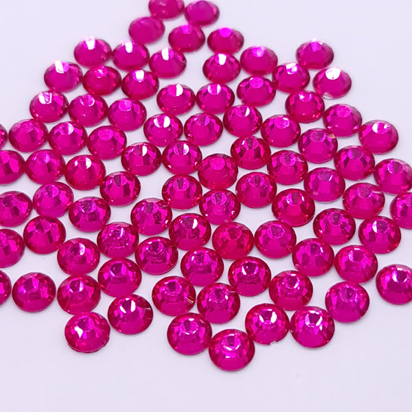 Hot Pink Flatback Non Hotfix Glass Rhinestones