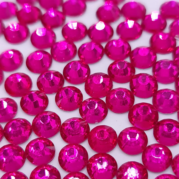 Hot Pink Flatback Non Hotfix Glass Rhinestones