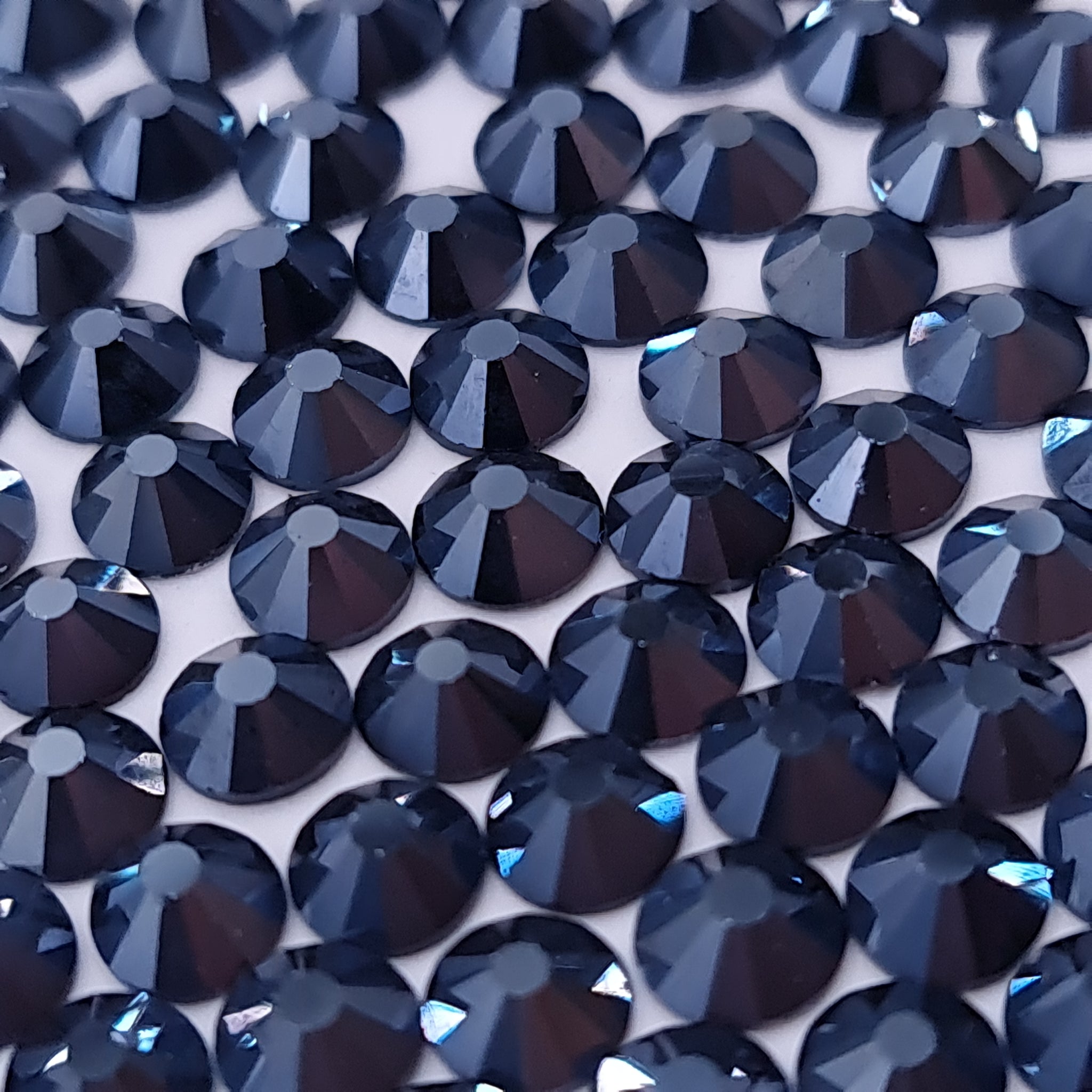 Jet Hematite Non Hotfix Flat Back Glass Rhinestones