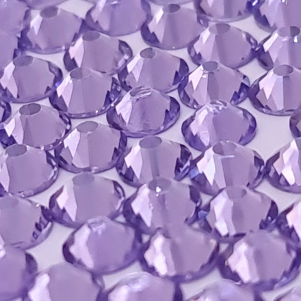 Light Violet Non Hotfix Flat Back Glass Rhinestones