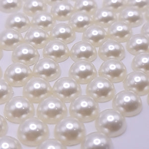 Cream Half Round Acrylic Pearls