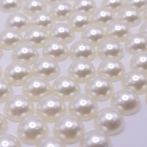 Cream Half Round Acrylic Pearls