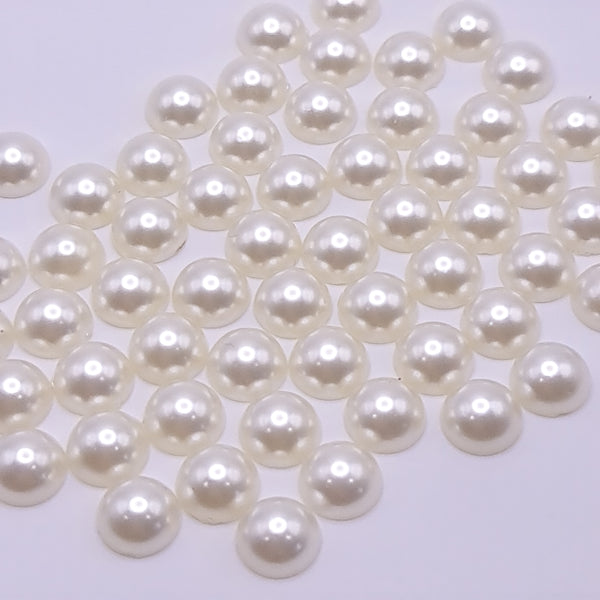 Cream Half Round Acrylic Pearls