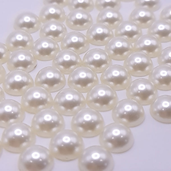 Cream Half Round Acrylic Pearls