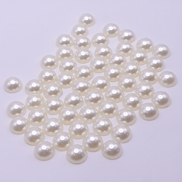 Cream Half Round Acrylic Pearls