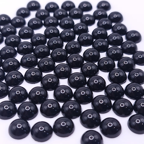 Black Flatback Acrylic Pearls