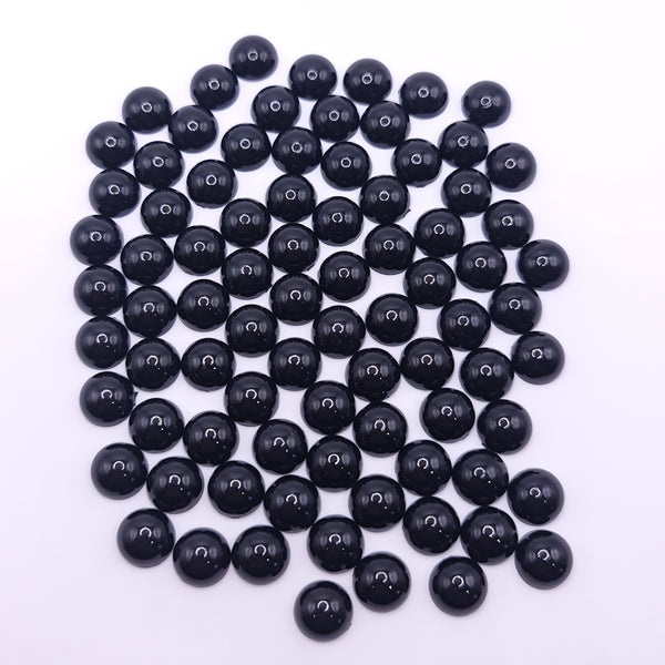 Black Half Round Acrylic Pearls