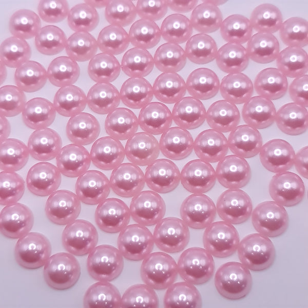 Light Pink Half Round Acrylic Pearls