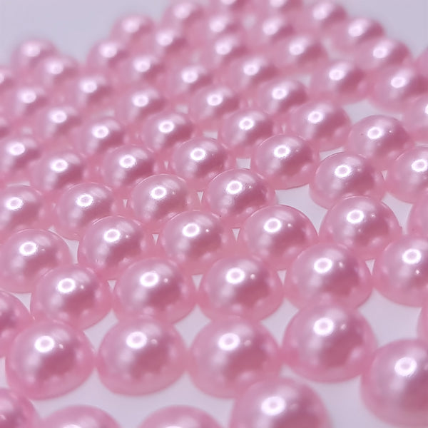 Light Pink Half Round Acrylic Pearls