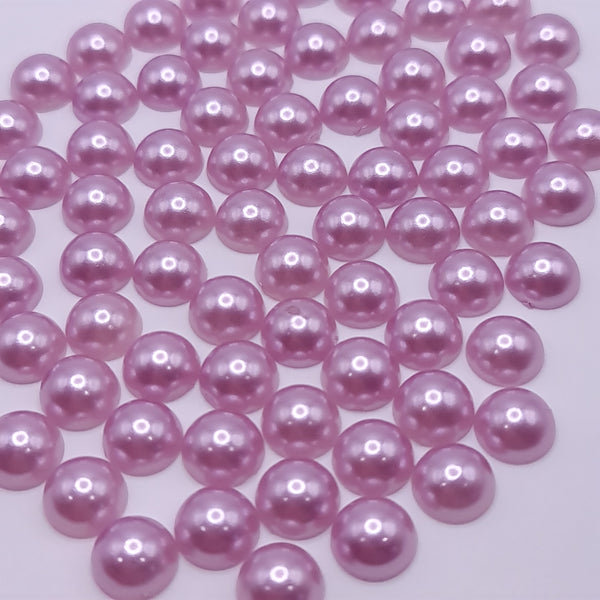 Mauve Half Round Acrylic Pearls